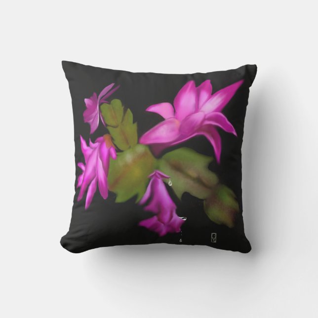 Christmas Cactus Outdoor Cushion (Front)