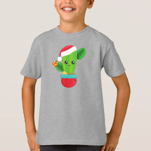 Christmas Cactus, Santa Hat, Christmas Ornaments T-Shirt
