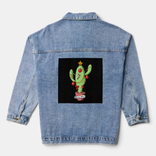 Christmas Cactus Tree Denim Jacket