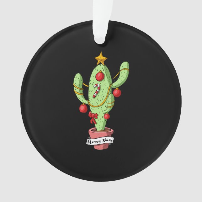 Christmas Cactus Tree Ornament (Front)