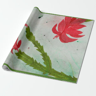 Christmas Cactus watercolor Wrapping Paper