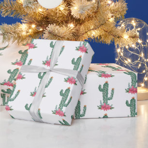 Christmas Cactus Western Pattern Wrapping Paper