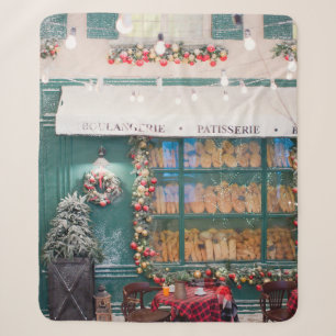Christmas cafe bakery exterior with Christmas deco Sherpa Blanket