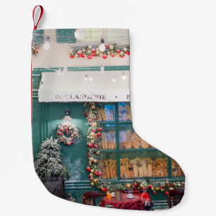 Christmas cafe bakery exterior with Christmas deco Small Christmas Stocking