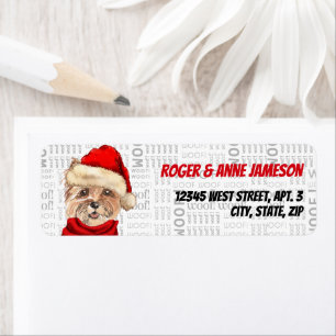 Christmas Cairn Terrier Dog Lover Holiday Address Return Address Label