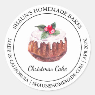 Christmas Cake Baking Modern label