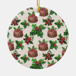 Christmas Cake Ceramic Ornament