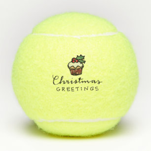 Christmas Cake Merry Christmas Greetings Tennis Balls