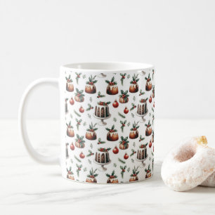 Christmas cake pattern coffee mug