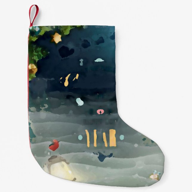 Christmas Calcetin _Merry Christmas bird Small Christmas Stocking (Front)