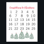 Christmas Calendar Countdown to Christmas Poster<br><div class="desc">Enjoy our countdown to Christmas art.</div>