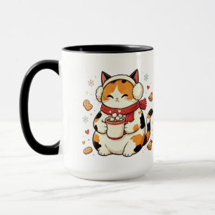 Christmas Calico Cat Cocoa Mug