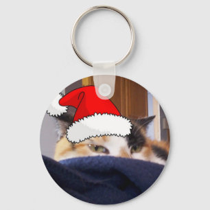 Christmas Calico Cat Key Ring