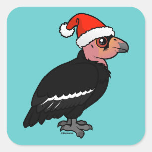 Christmas California Condor Square Sticker