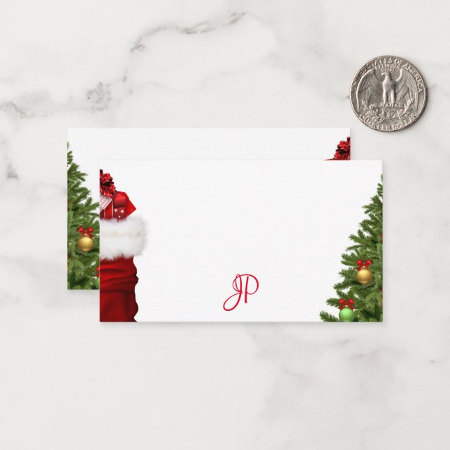 Christmas Calligraphed Script Monogram Template (Front/Back In Situ)