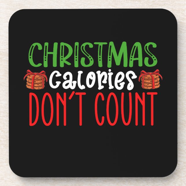 Christmas Calories Don't Count Cookies Family Coaster (Front)