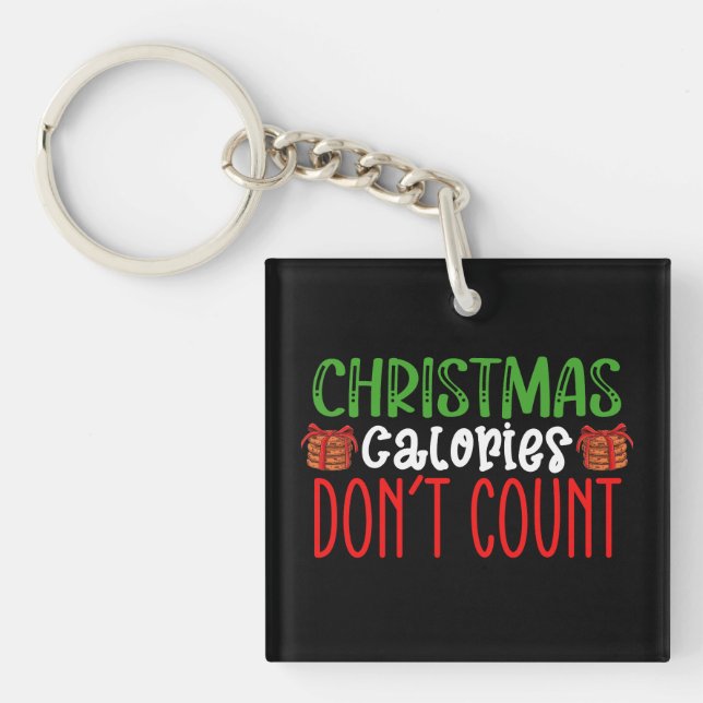 Christmas Calories Don't Count Cookies Family Key Ring (Front)