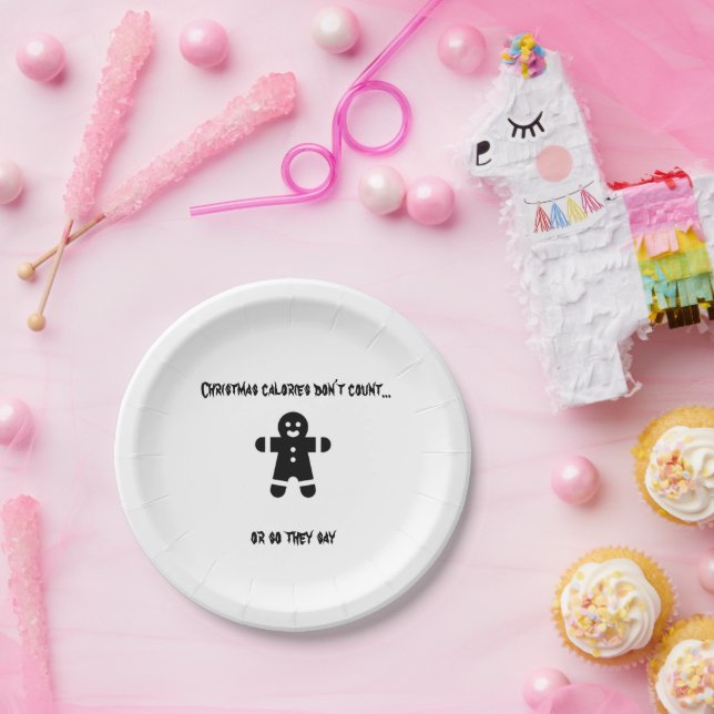 CHRISTMAS CALORIES DON'T COUNT PAPER PLATE (Party)