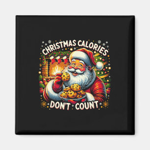 CHRISTMAS CALORIES DON'T COUNT - Santa Cookie Tee Magnet