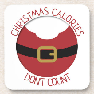 Christmas calories Santa's belly red suit Coaster