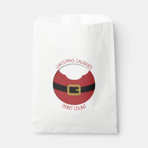 Christmas calories Santa's belly red suit Favour Bag