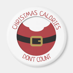 Christmas calories Santa's belly red suit Magnet