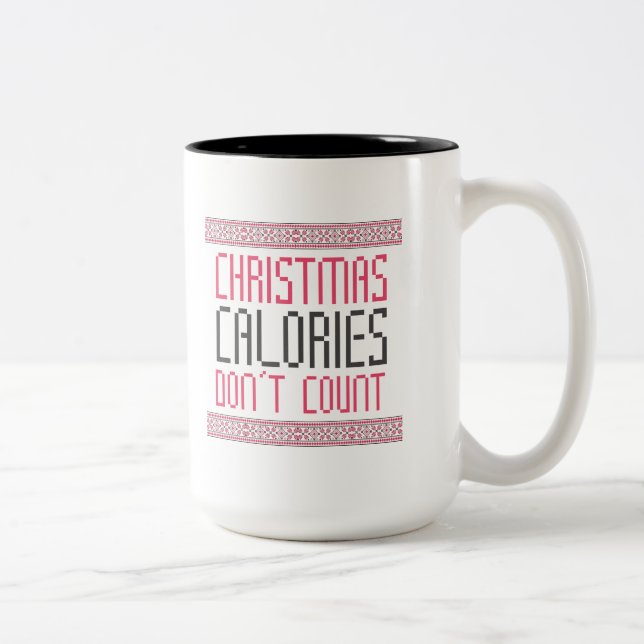 Christmas Calories Two-Tone Coffee Mug (Right)