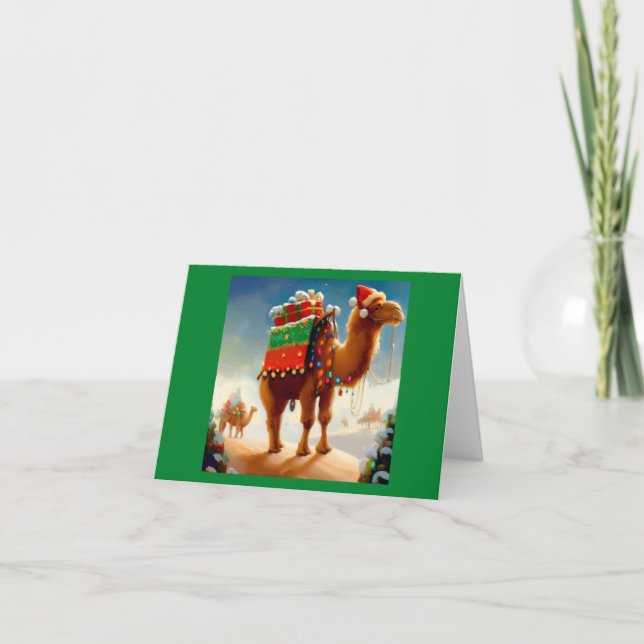 Christmas Camel 2 Holiday Card (Front)