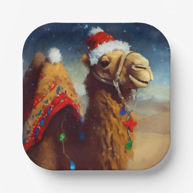 Christmas Camel 3 Paper Plate (Front)