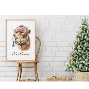 Christmas Camel, customisable Poster