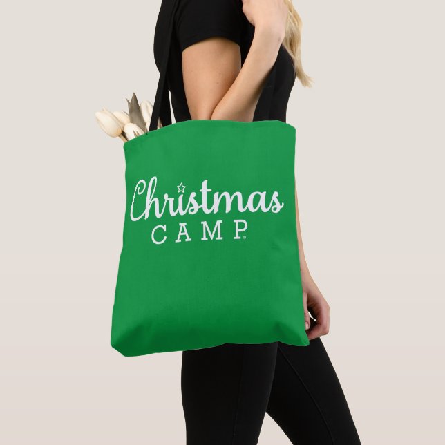 Christmas Camp Tote Bag | Green (Close Up)
