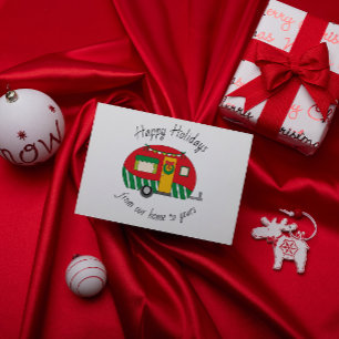 Christmas Camp Trailer Customisable Greeting Card