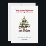 Christmas Camper Forest Camping Outdoor Adventure Holiday Card<br><div class="desc">Celebrate the season with this charming outdoor adventure themed Christmas camper pine tree forest camping holiday card art decor, perfect for couples and families who love nature and the great outdoors. Featuring a beautiful watercolor scene with pine trees, tents, and winter wonderland ambiance, this card is sure to bring joy...</div>