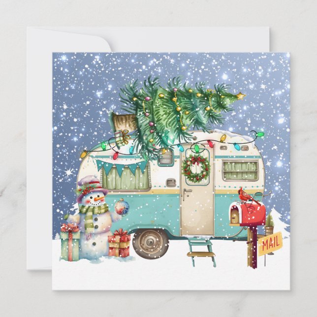 Christmas Camper Greeting Card (Front)