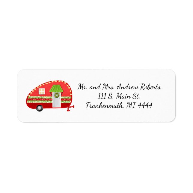 Christmas Camper Return Address Label (Front)