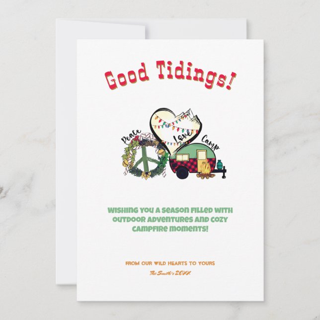 Christmas Camper Trailer Camping Outdoor Adventure Holiday Card (Front)