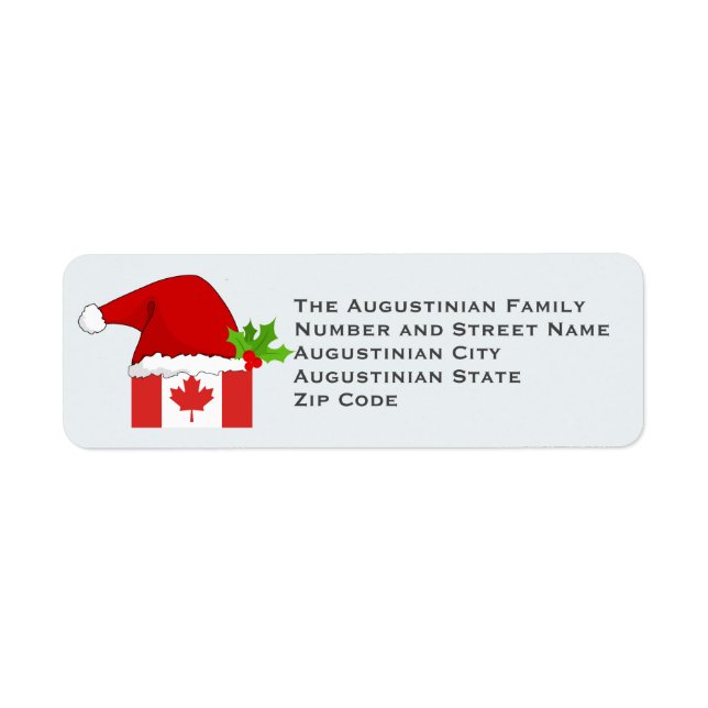 Christmas CANADA Patriotic Flag Return Address Label (Front)