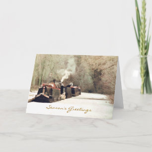 CHRISTMAS CANAL BOATS HOLIDAY CARD