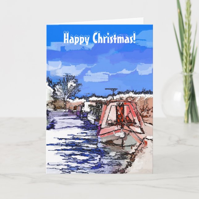 CHRISTMAS CANAL BOATS HOLIDAY CARD (Front)