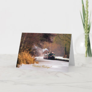CHRISTMAS CANAL BOATS HOLIDAY CARD