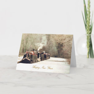 CHRISTMAS CANAL BOATS HOLIDAY CARD