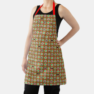 Christmas Candies Faces Apron