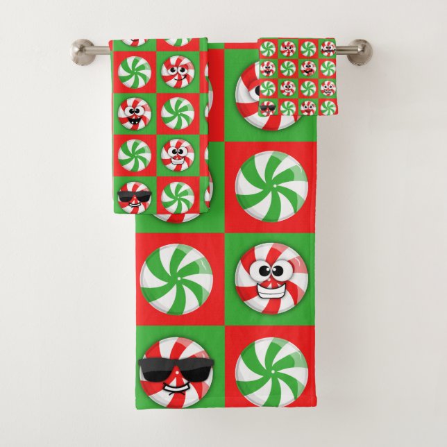Christmas Candies Faces Bath Towel Set (Insitu)