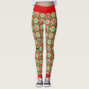 Christmas Candies Faces Leggings