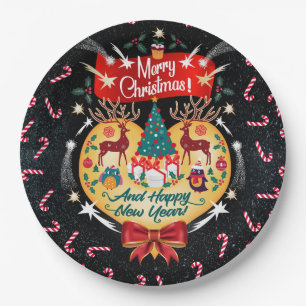 Christmas Candies Paper Plate