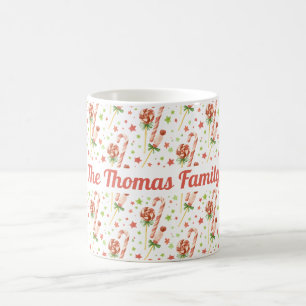 Christmas Candies Pattern Personalised Coffee Mug