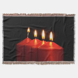Christmas Candle Advent Wreath Throw Blanket