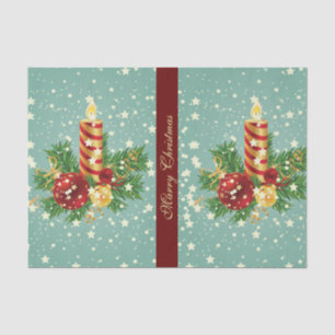 Christmas Candle And Snowflakes Tissue Paper