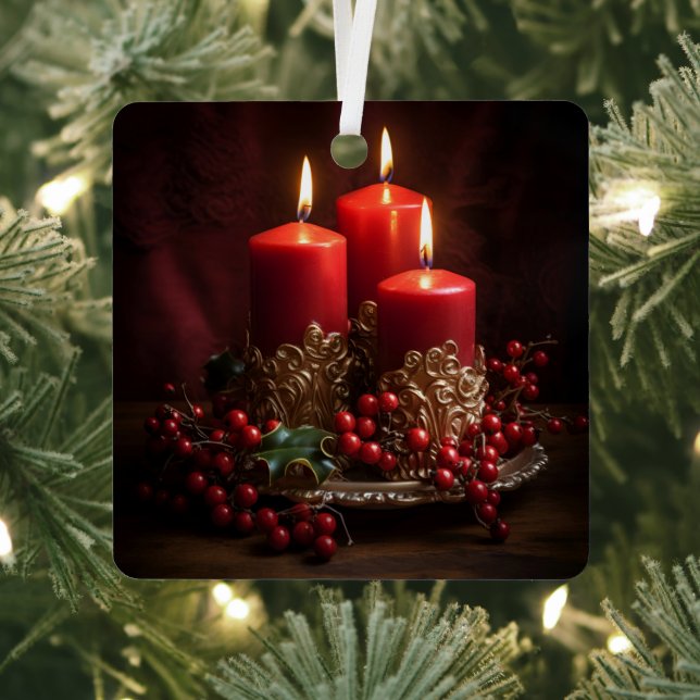 Christmas candle arrangement holiday ornament (Insitu)