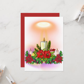 Christmas Candle Card with Poinsettia